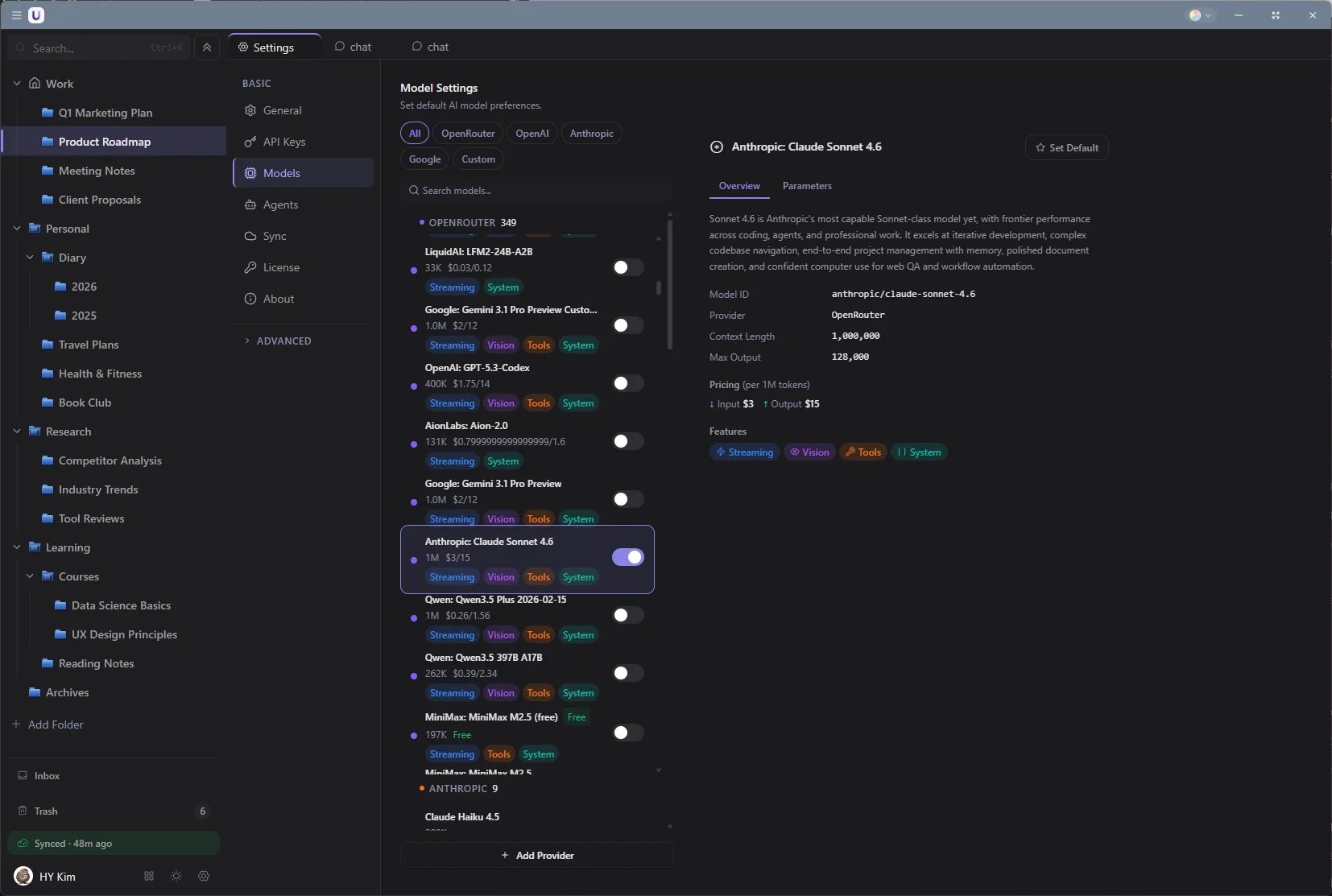BYOK configuration screenshot
