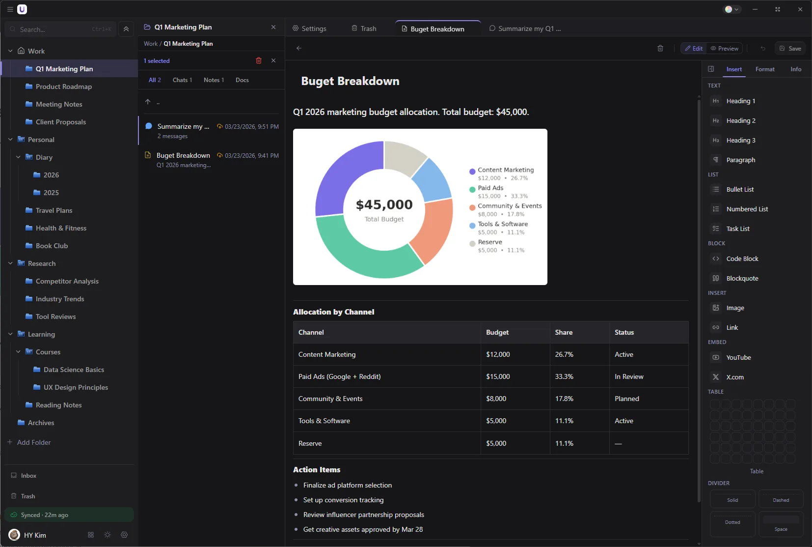 Upvault desktop app — AI chat with persistent memory